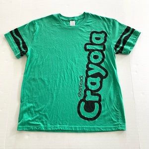 Crayola Shamrock T-Shirt Green Crayon Halloween‎ costume Women's Size M Like NEW